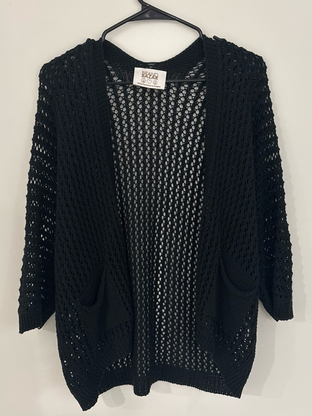 Black Open-Weave Women’s Cardigan Sweater - Bazaar by Gerard Darel